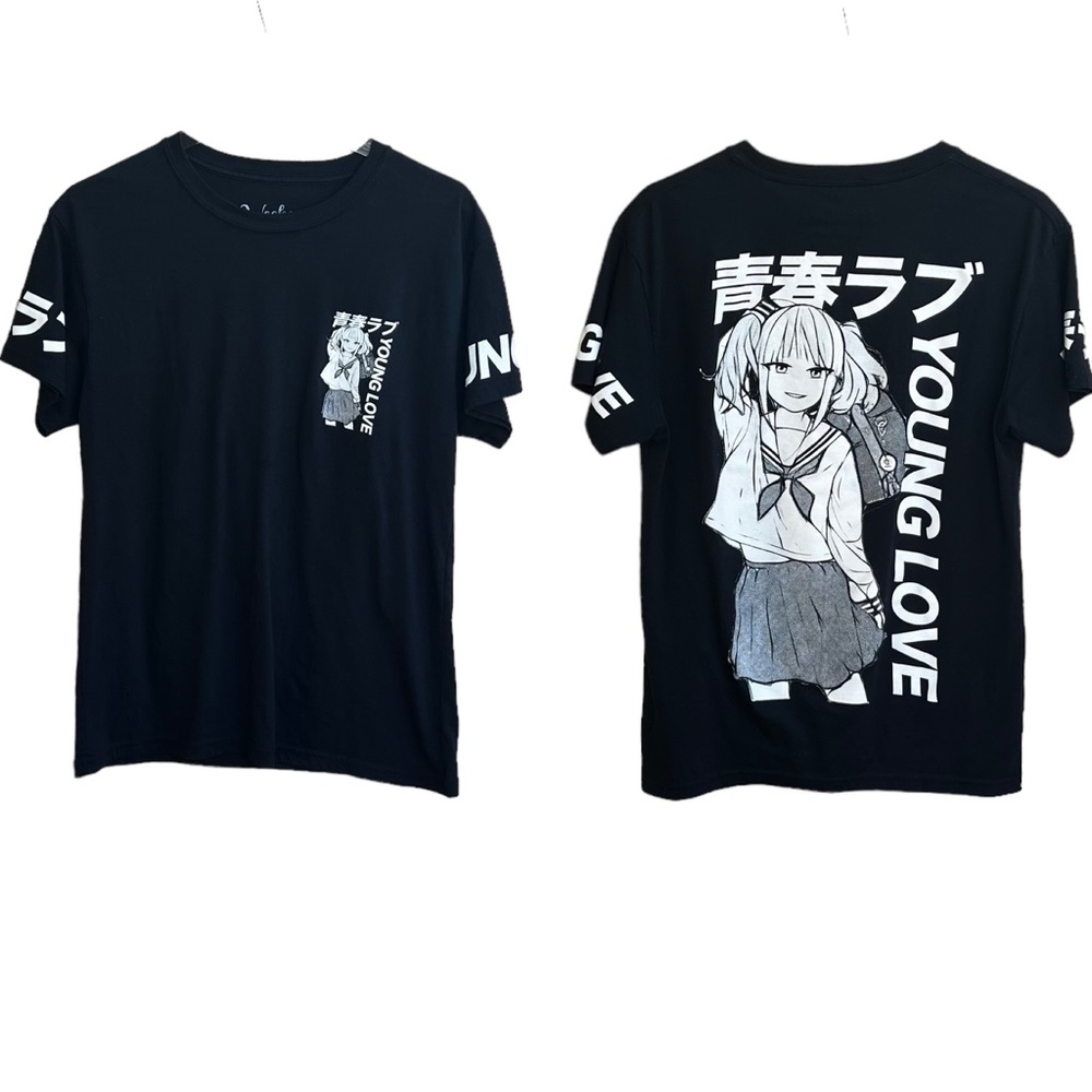 Weekend Warrior Young Love Back White Anime Graphic Short Sleeve T-shirt Medium